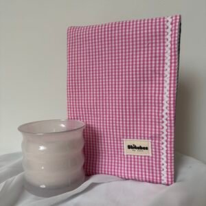 Boek sleeve checkers - Roze (side)