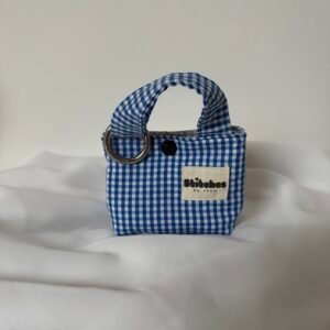 Bag charm tote bag - Blauw gingham