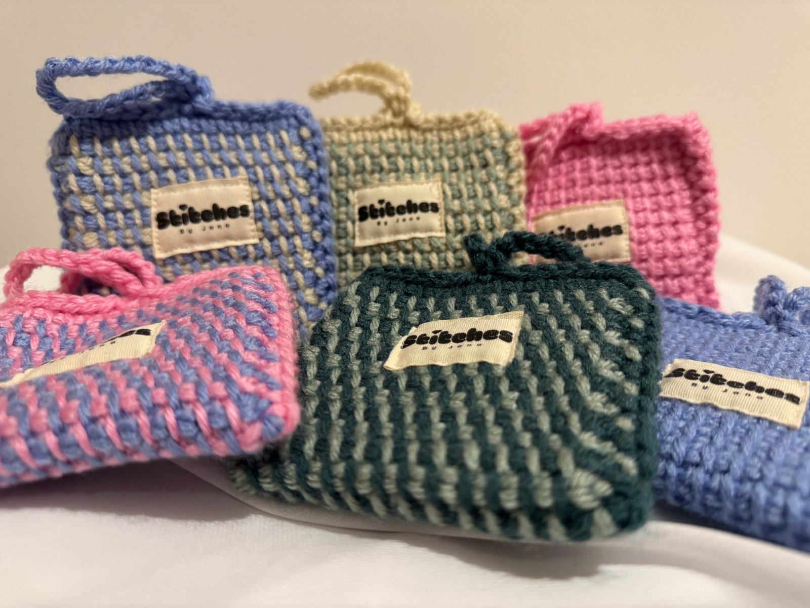 Gehaakte mini pouch - Groen duo - Afbeelding 3