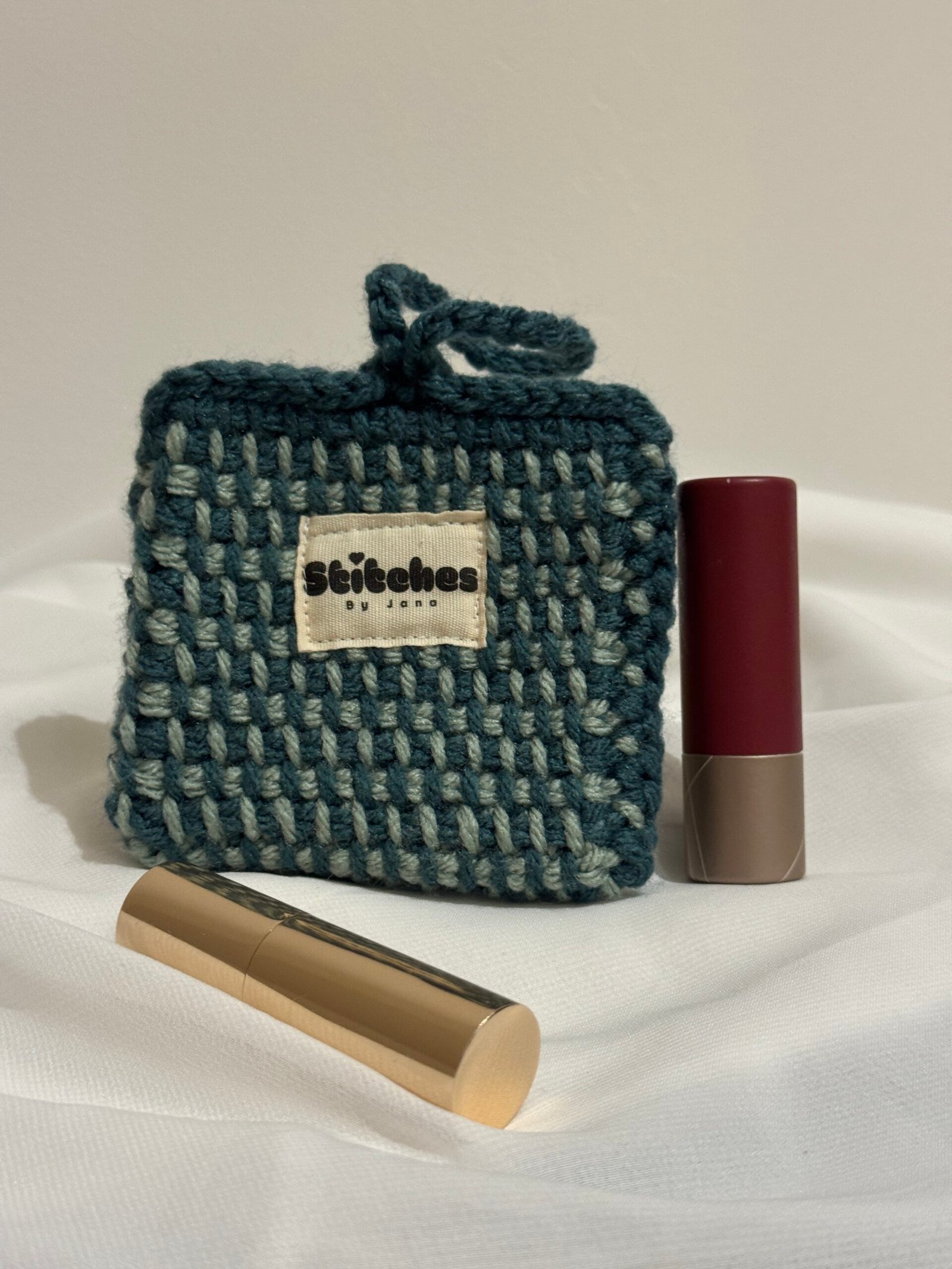 Gehaakte mini pouch - Groen duo