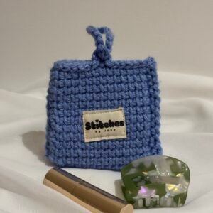 Gehaakte mini pouch - Blauw