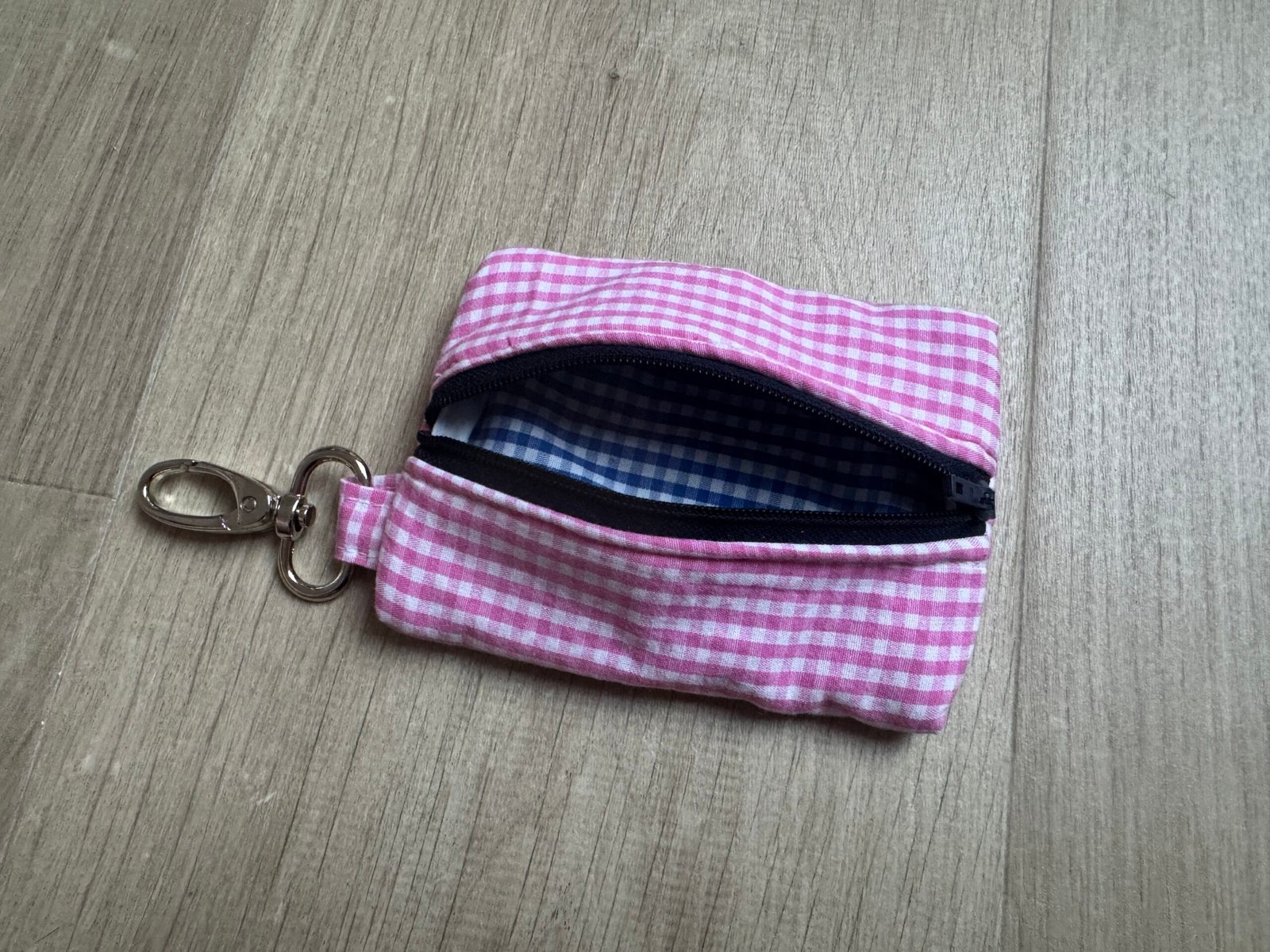 Sleutelhanger etui - Roze gingham - Afbeelding 2
