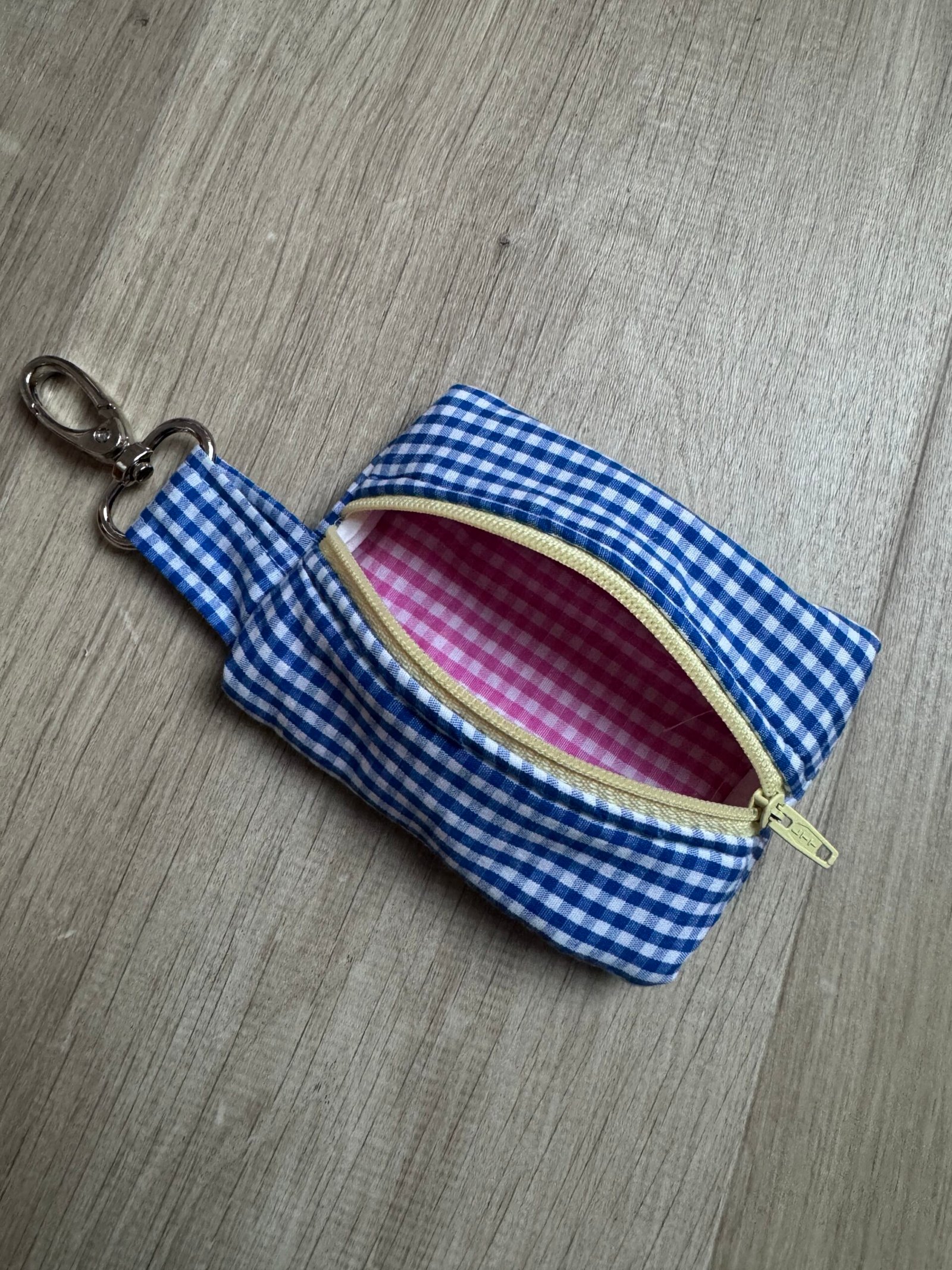 Sleutelhanger etui - Blauwe gingham - Afbeelding 2