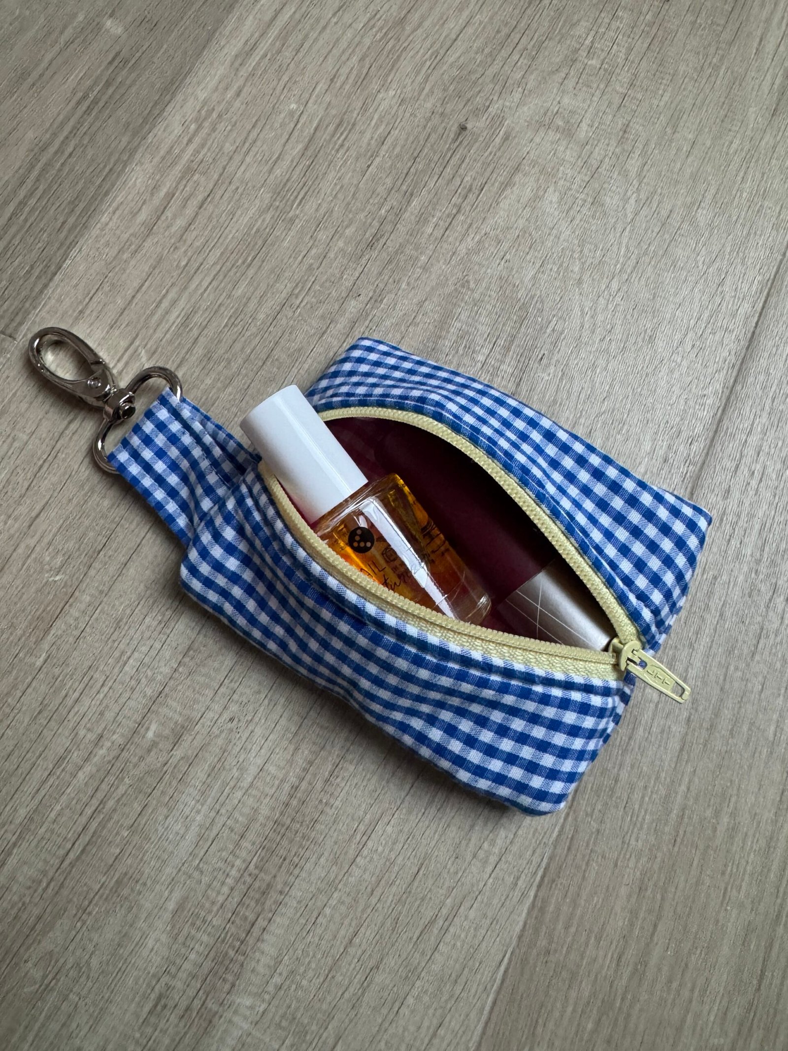 Sleutelhanger etui - Blauwe gingham - Afbeelding 3