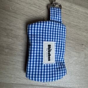 Sleutelhanger etui - Blauwe gingham