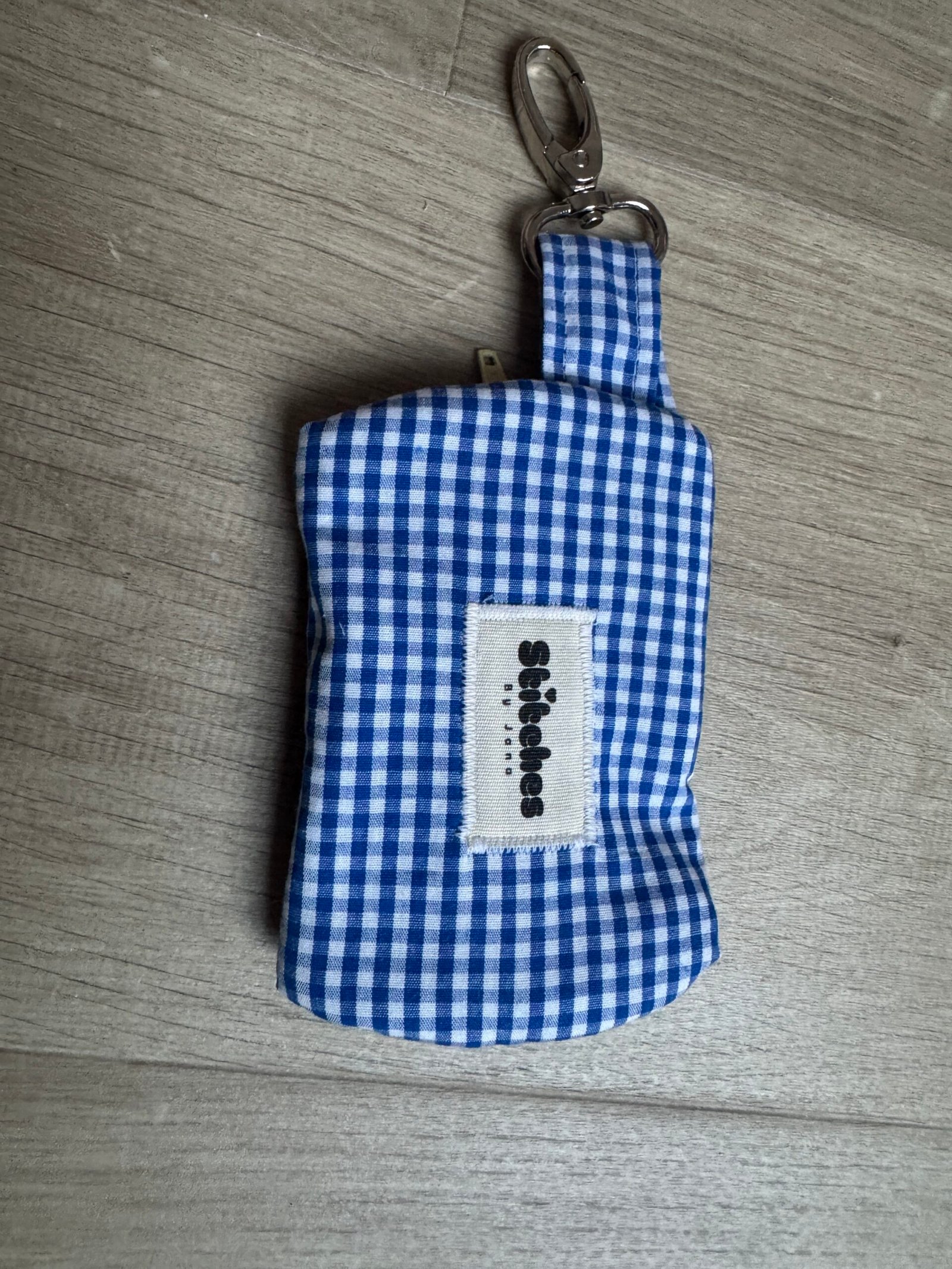 Sleutelhanger etui - Blauwe gingham