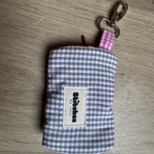 Sleutelhanger etui - Grijze gingham