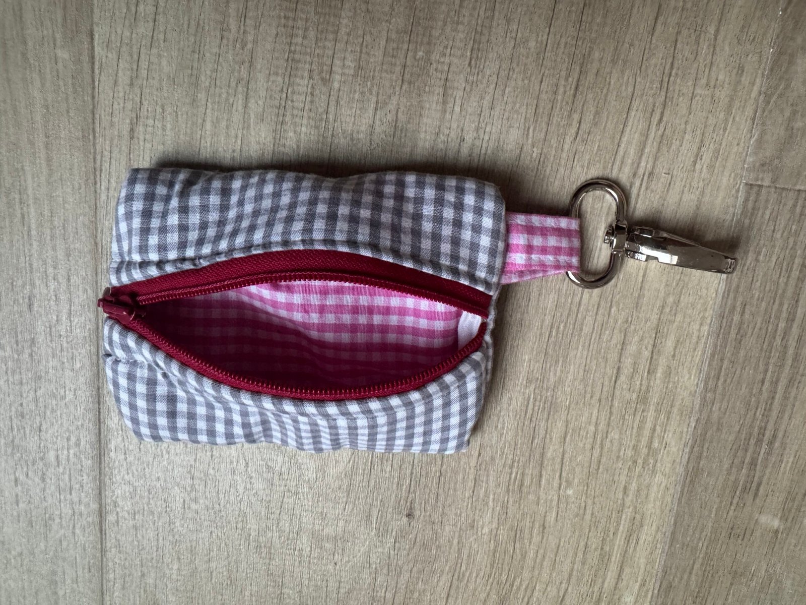 Sleutelhanger etui - Grijze gingham - Afbeelding 2