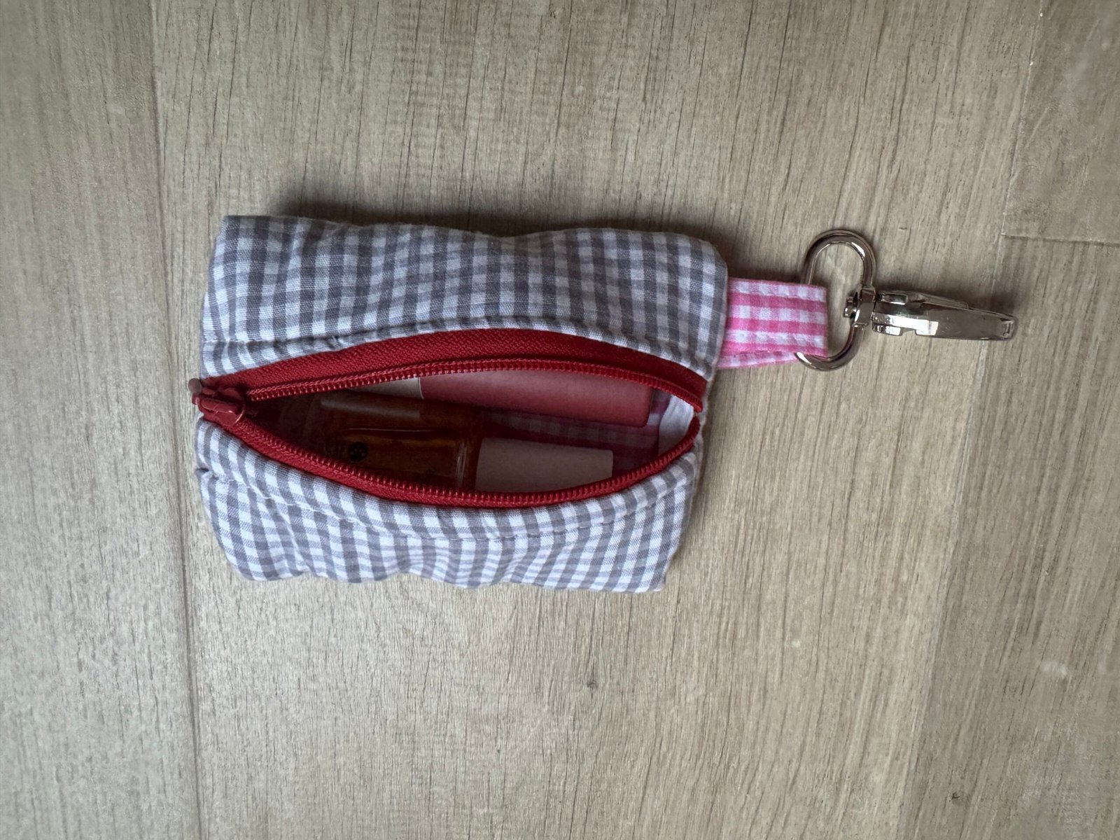 Sleutelhanger etui - Grijze gingham - Afbeelding 3