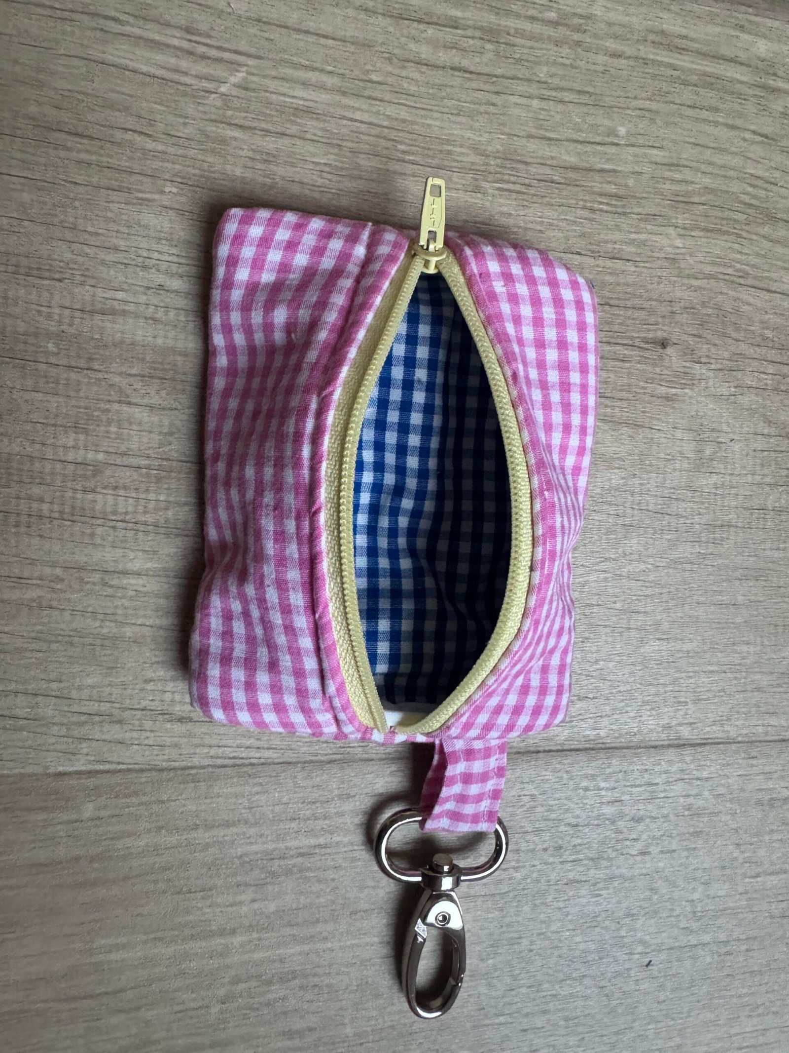 Sleutelhanger etui - Roze gingham - Afbeelding 2