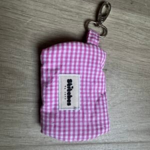 Sleutelhanger etui - Roze gingham