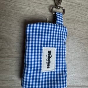 Sleutelhanger etui - Blauwe gingham