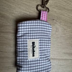 Sleutelhanger etui - Grijze gingham
