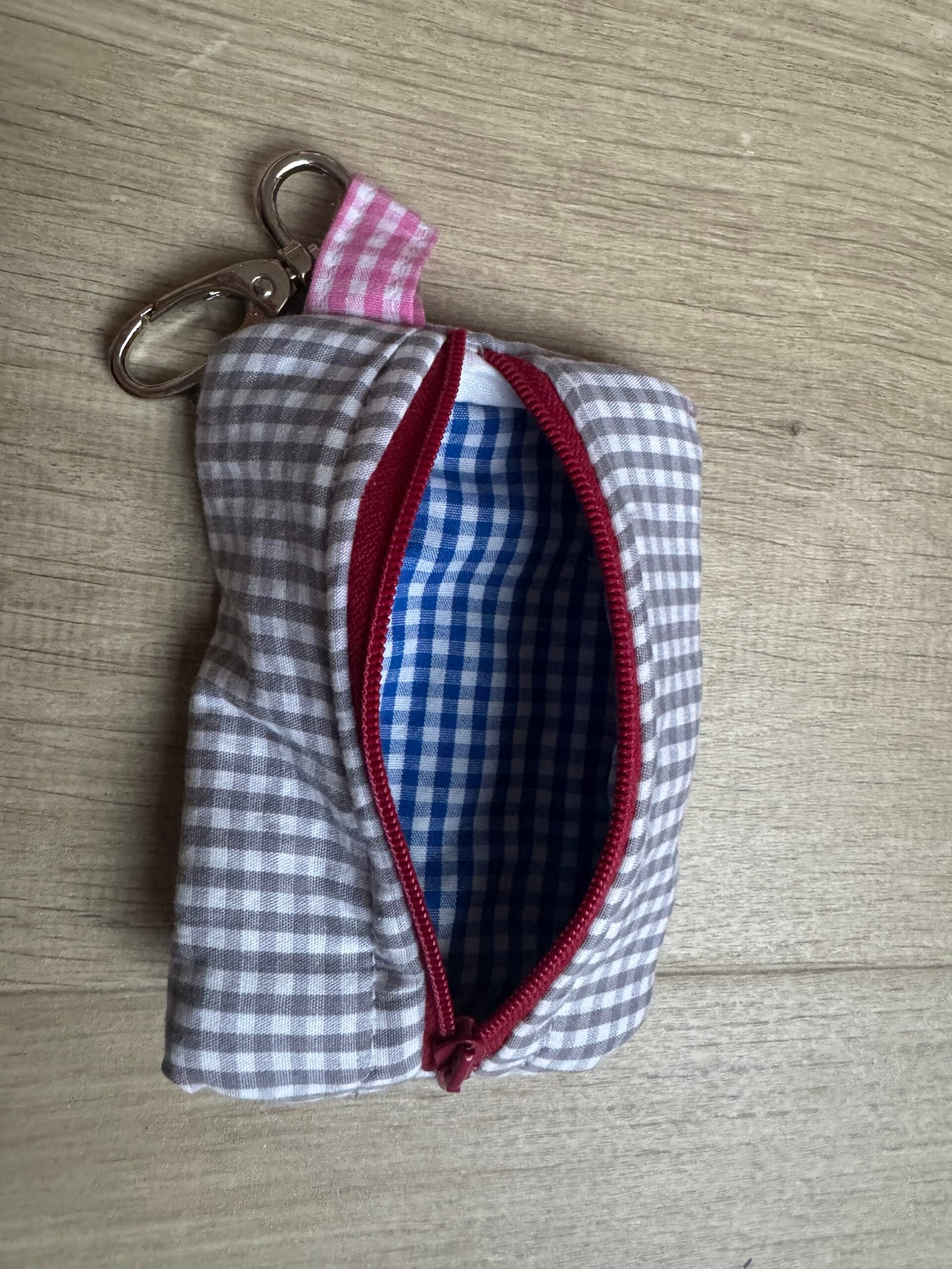 Sleutelhanger etui - Grijze gingham - Afbeelding 2